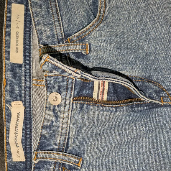 Pilcro and the Letterpress Light Blue Ankle Jeans with Decorative Floral Cuffs - Picture 3 of 5